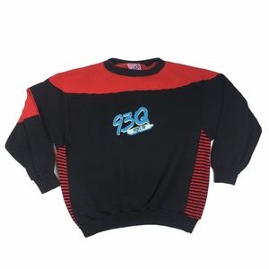 Vintage 80s FM 93Q Houston Radio 1980s Top 40 KKBQ The Bizz Sweatshirt Small